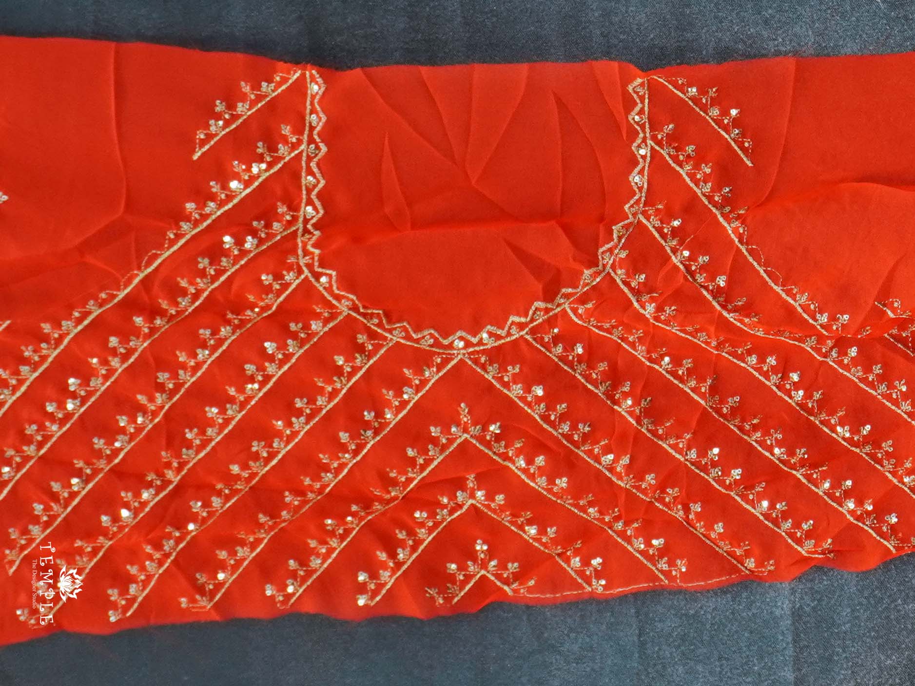 Georgette Saree with Designer Blouse | TTDS2243 - Image 3