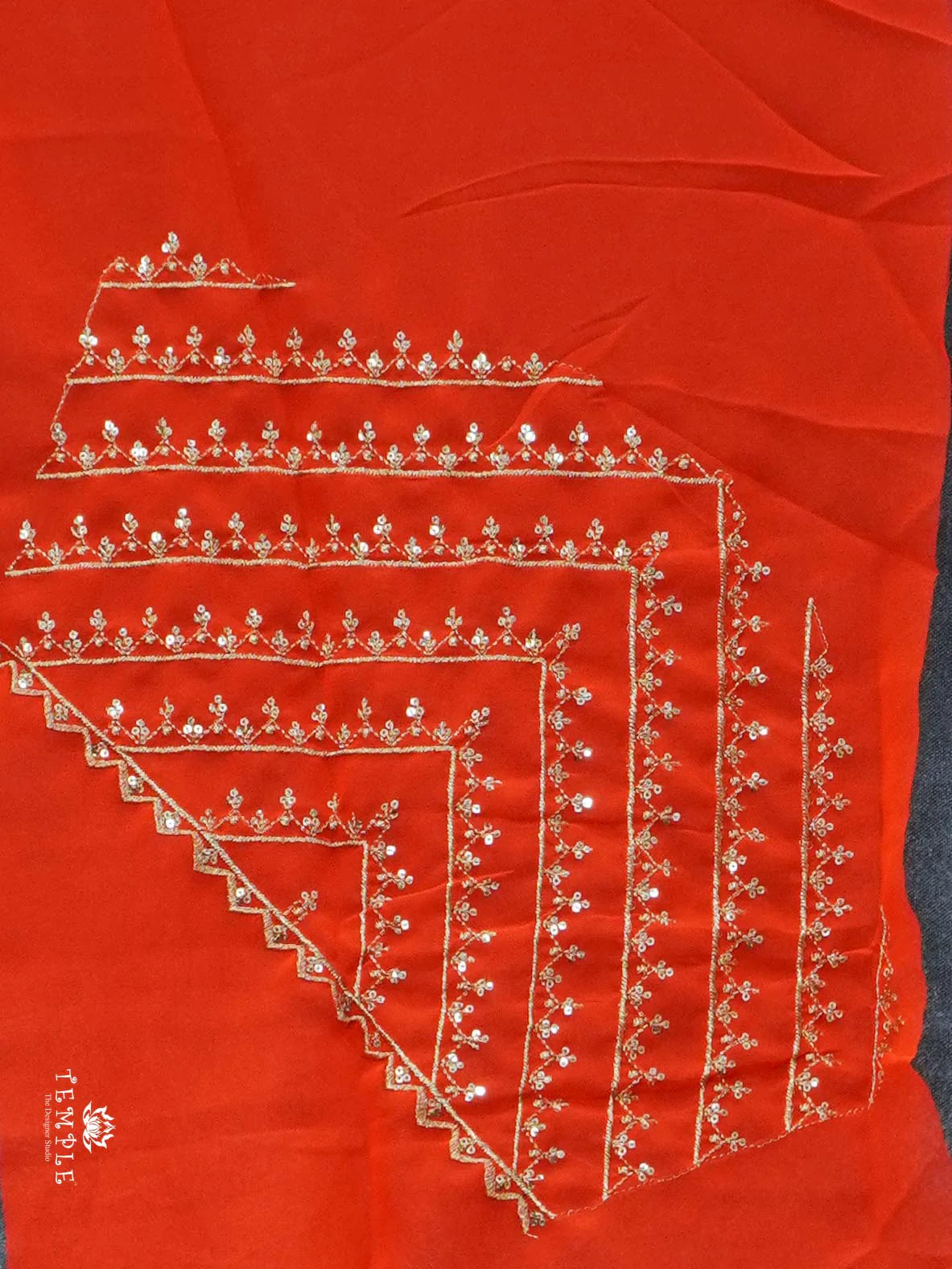 Georgette Saree with Designer Blouse | TTDS2243 - Image 4