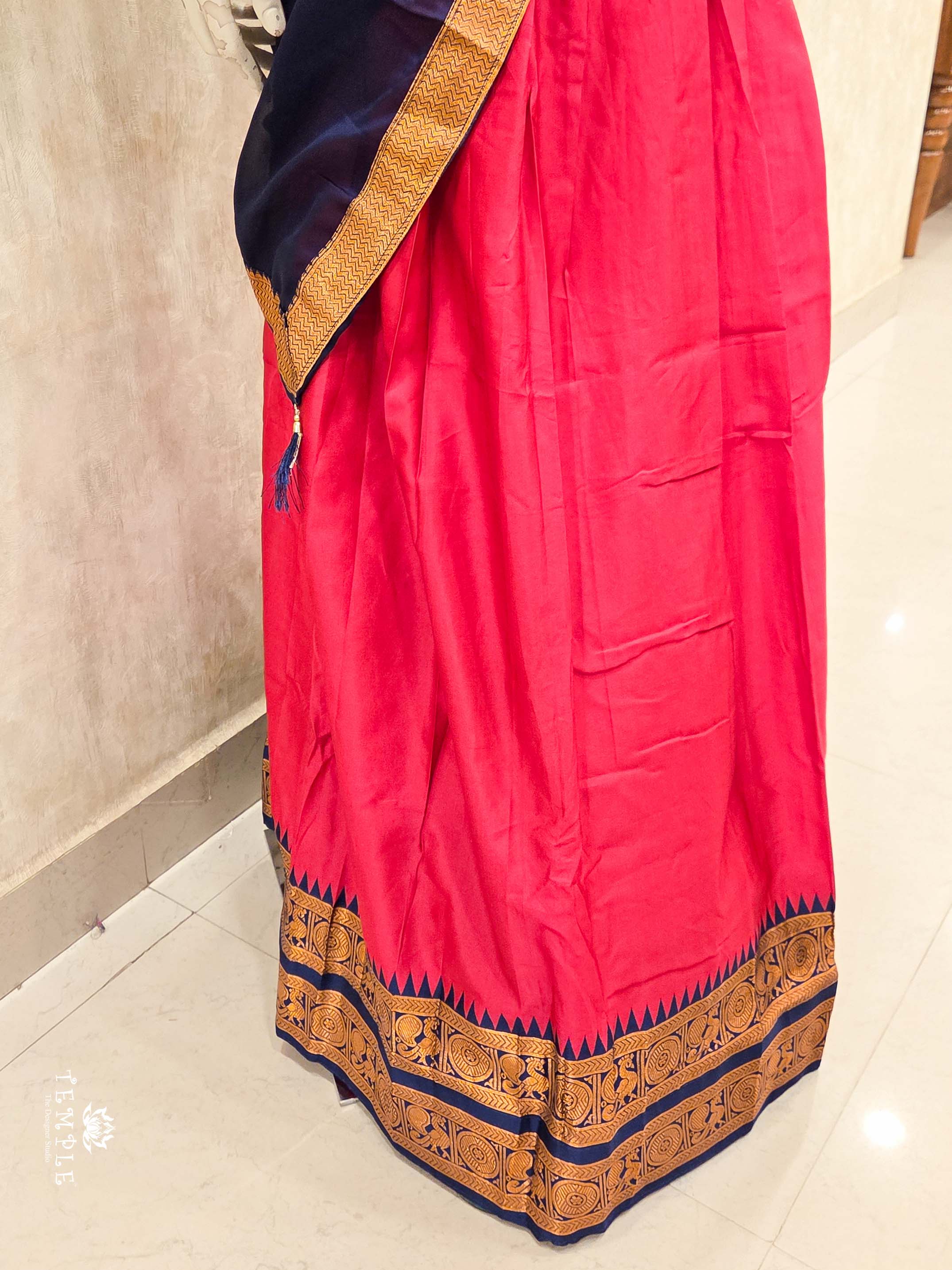 Silk Pattu Pavadai With Dhavani Set | TTDS2161 - Image 3