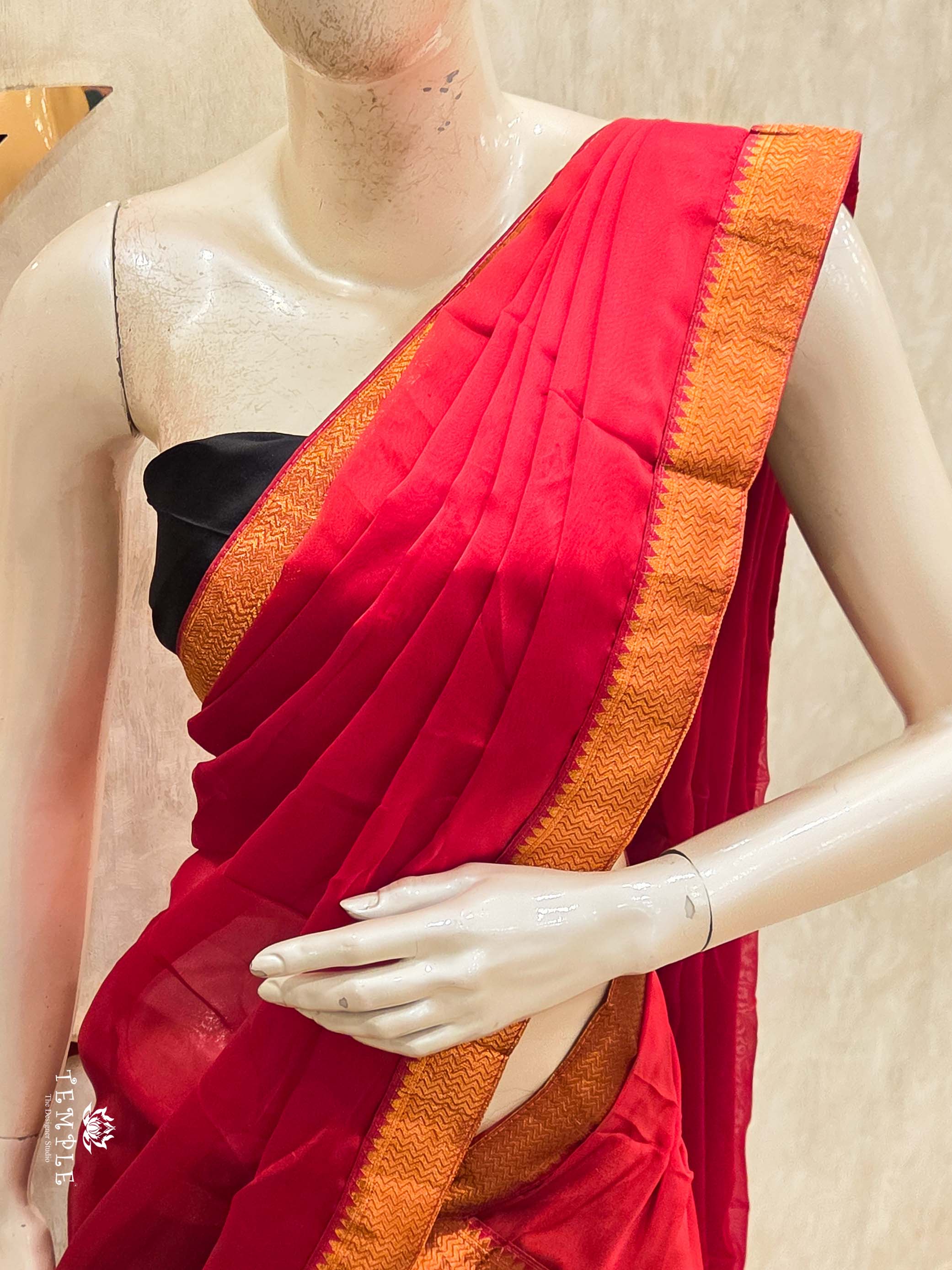 Silk Pattu Pavadai With Dhavani Set | TTDS2161 - Image 4