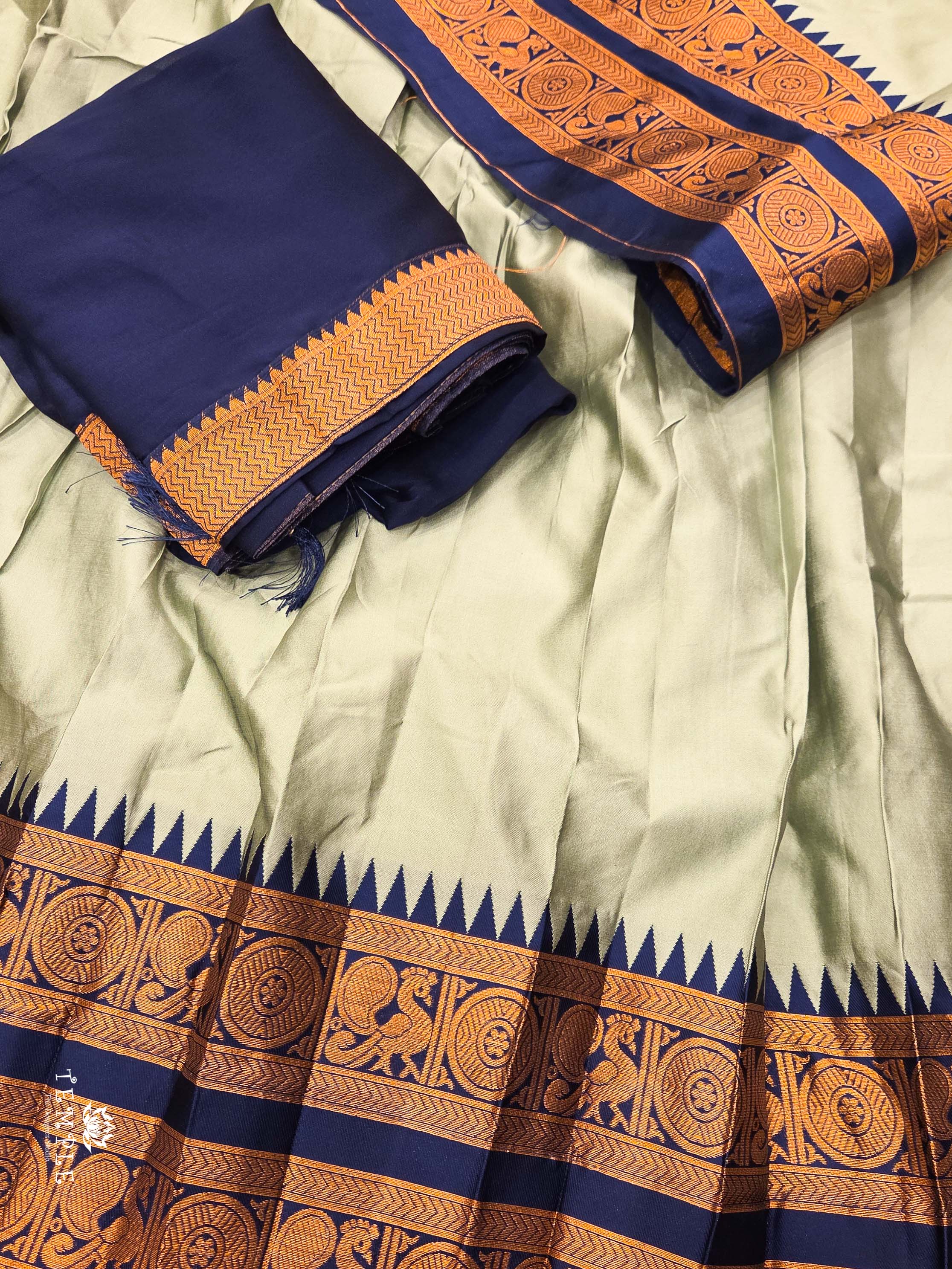 Silk Pattu Pavadai With Dhavani Set | TTDS2161 - Image 5